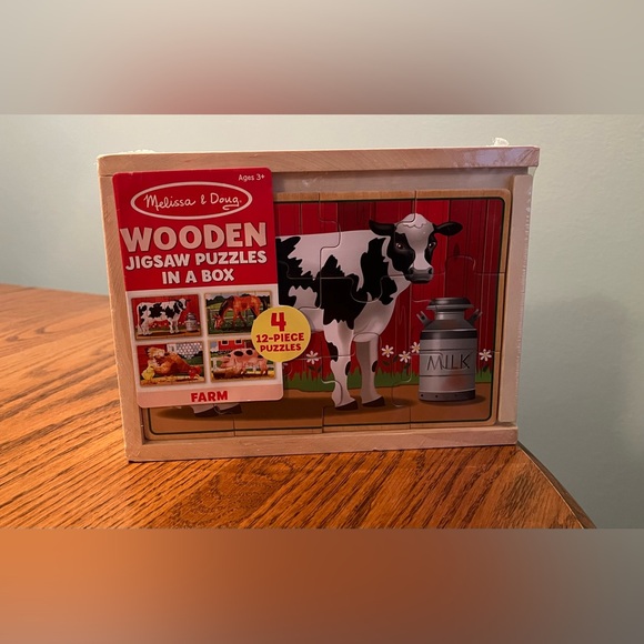 Wooden Farm Themed Jigsaw Puzzles in a box by Melissa & Doug - Picture 1 of 3